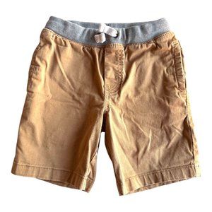 Cat & Jack Tan/Grey shorts flex drawstring pockets 5T pull on